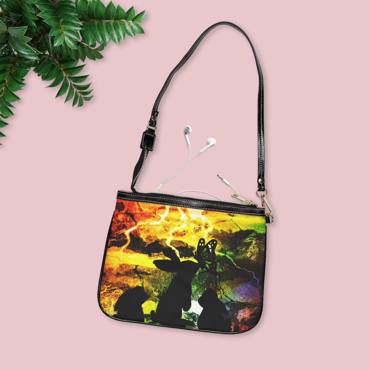 Bunny storm art Small Shoulder Bag