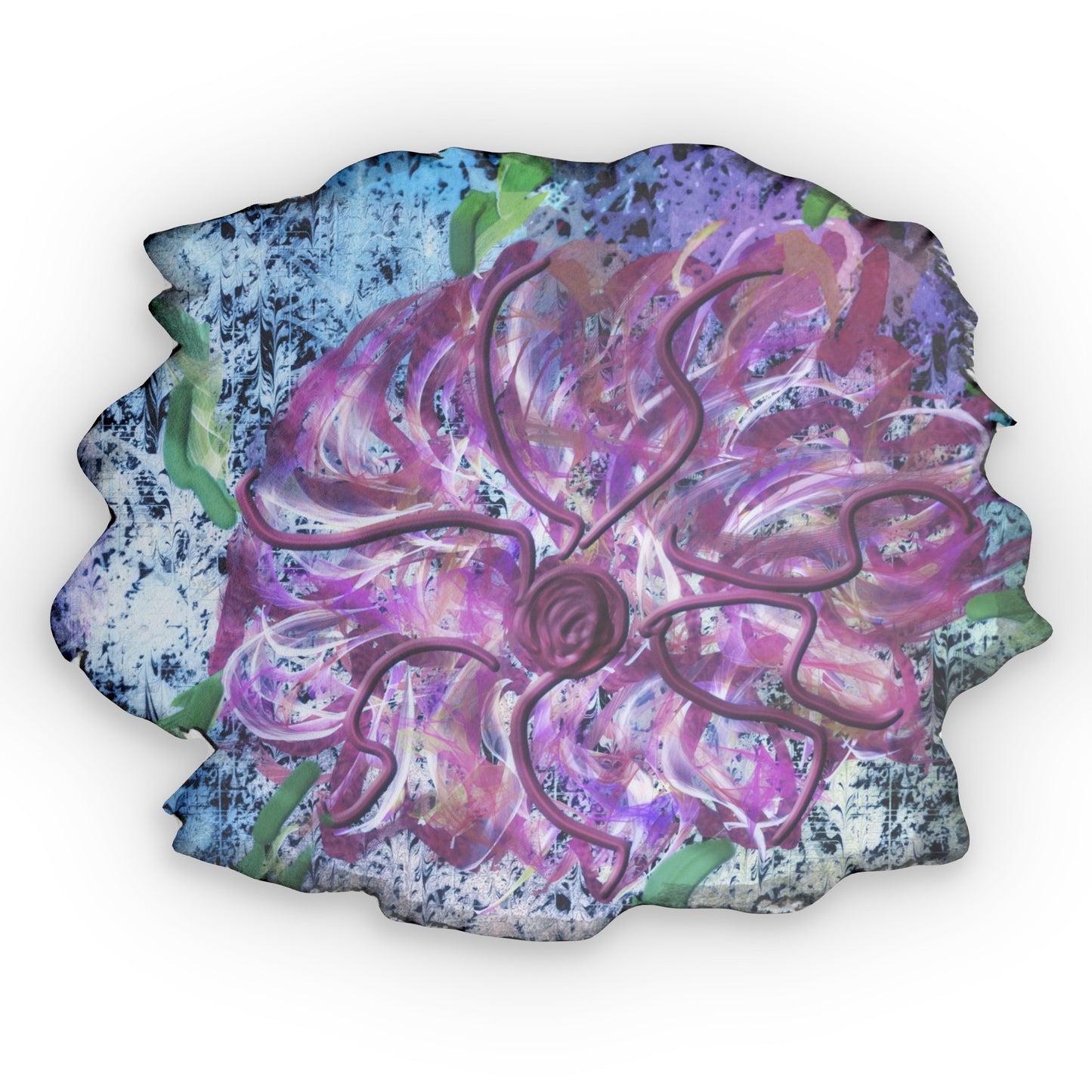 Pink stain glass flower pillow