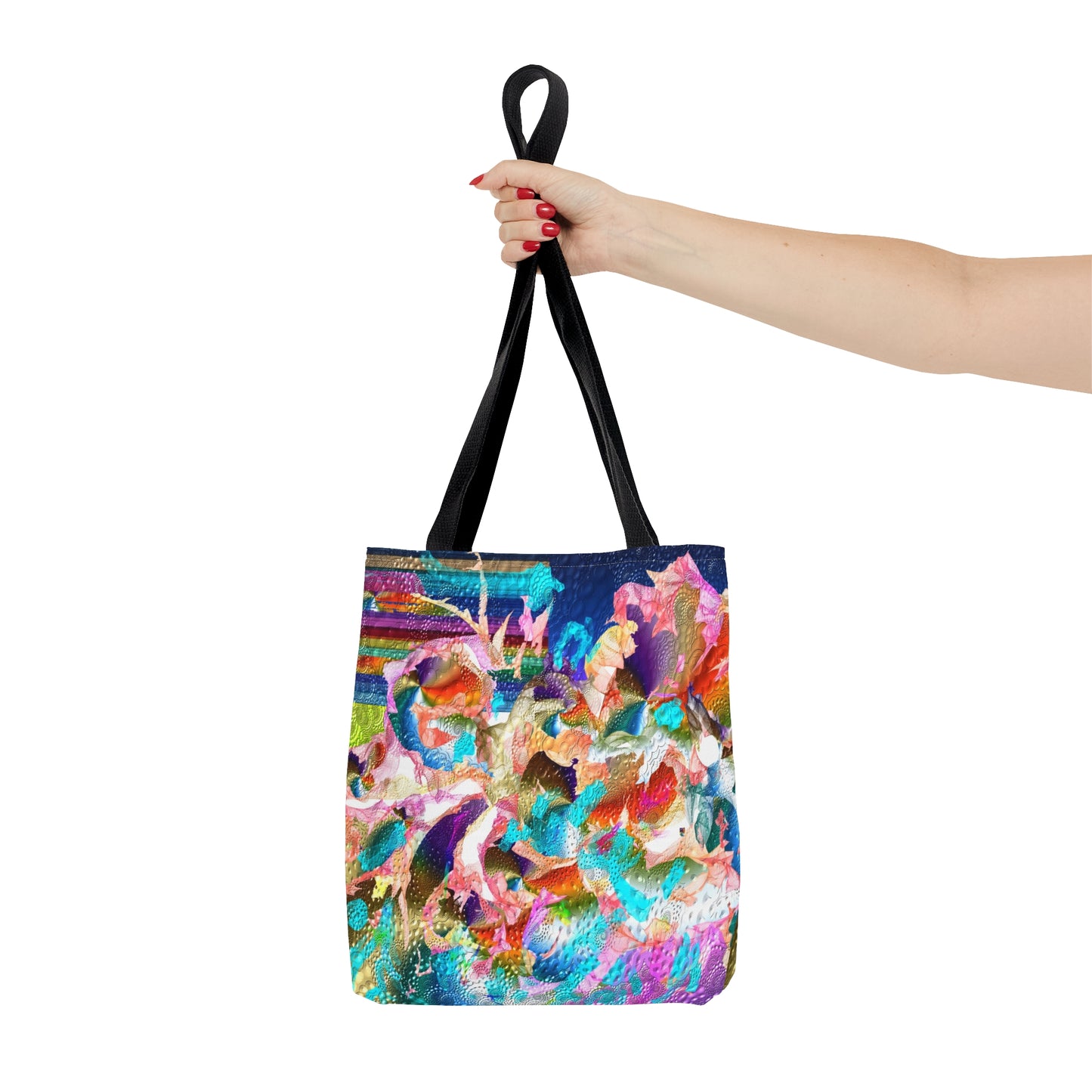 colourful whimsical flower explosion art tote bag
