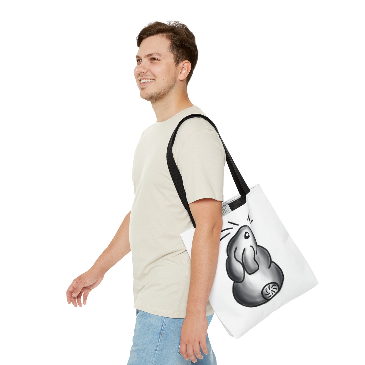 Black and grey bunny art Tote Bag