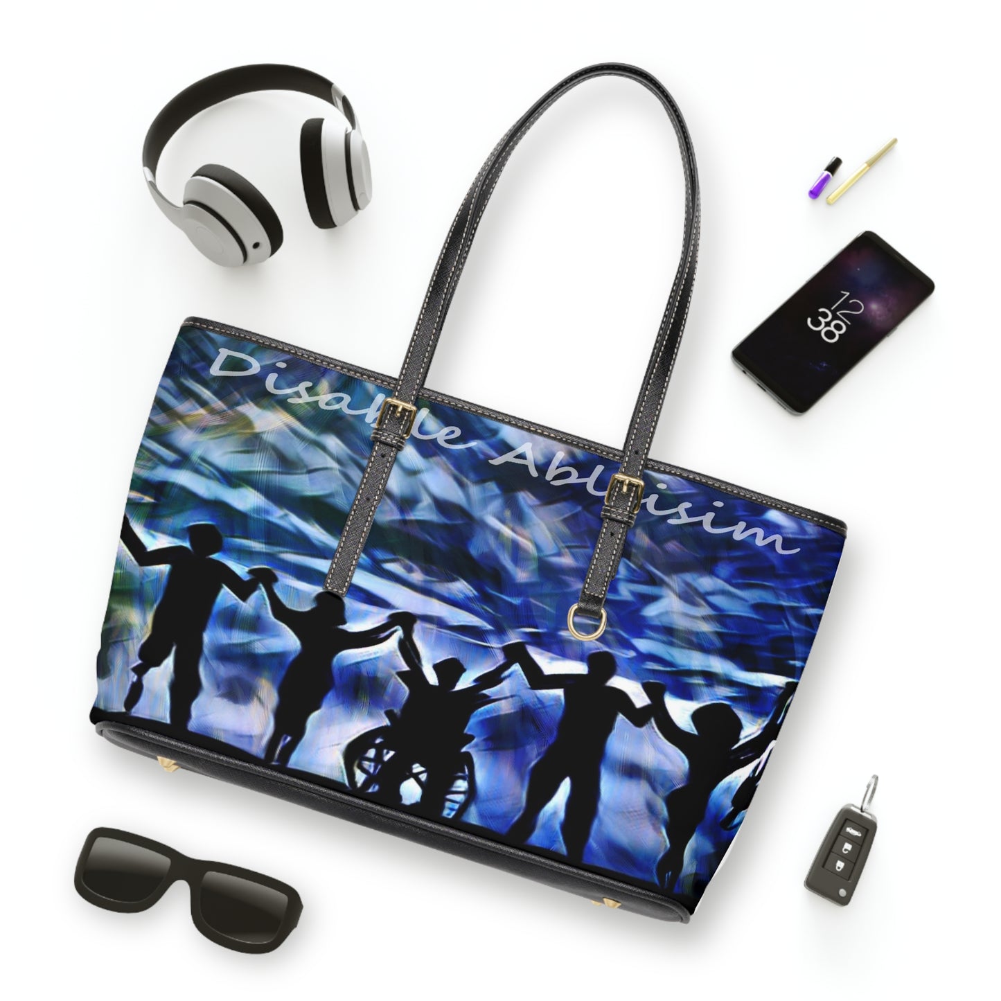 Disable Ableism PU Leather Shoulder Bag