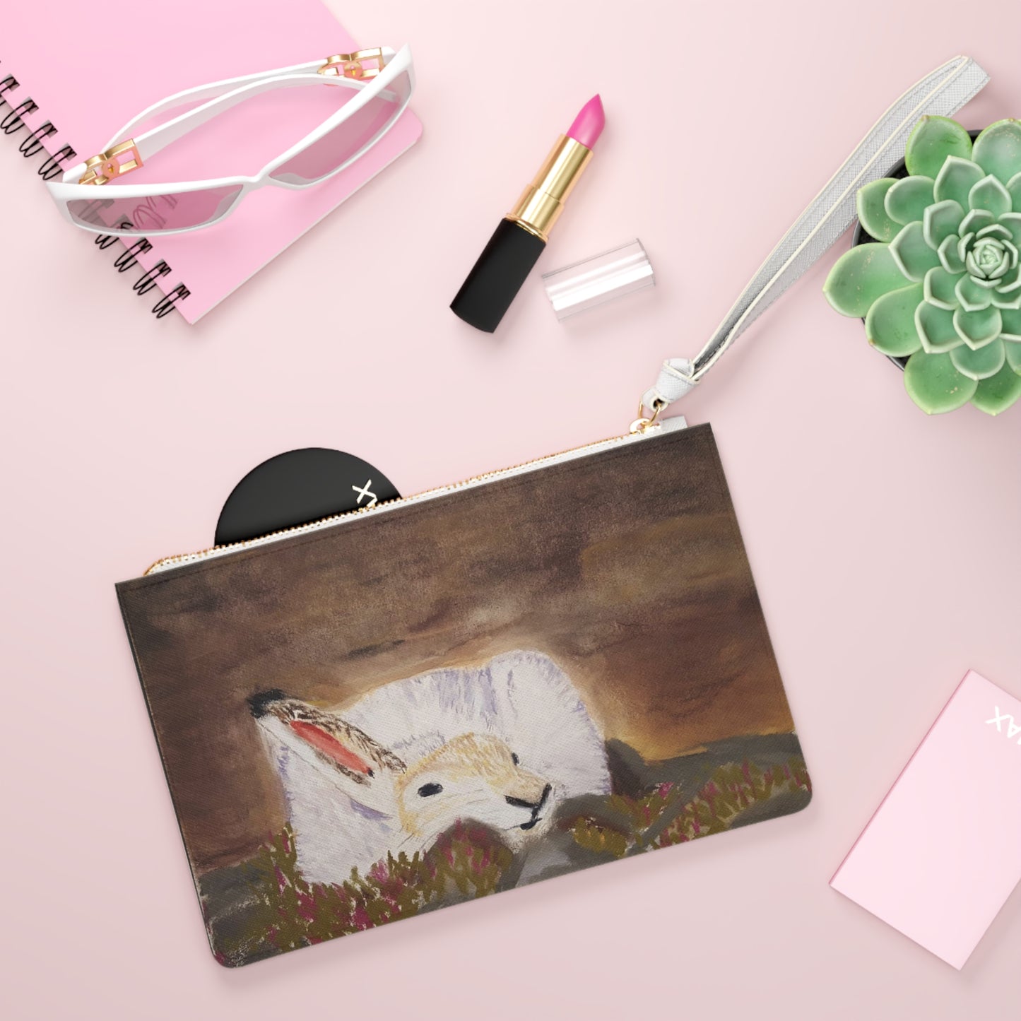 Artic baby hare Clutch Bag