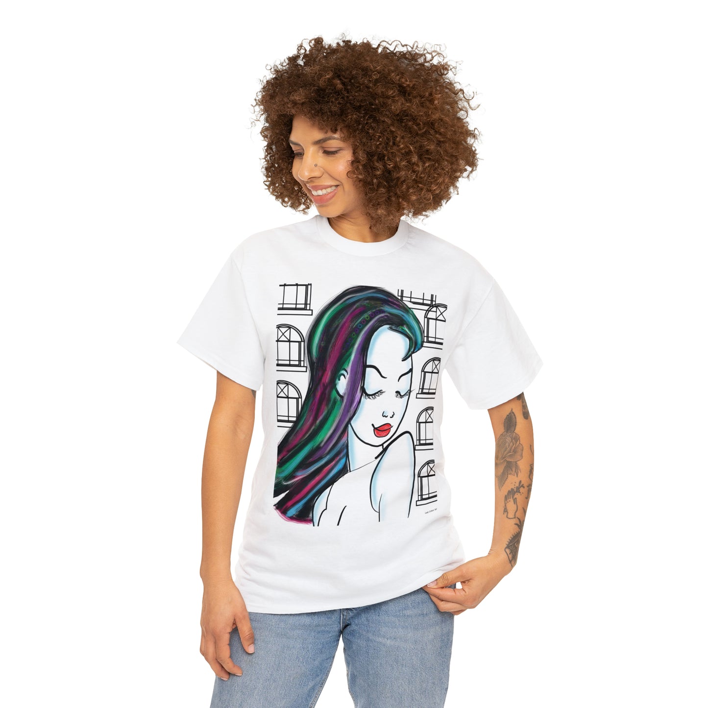 Confidence city girl cartoon art shirt