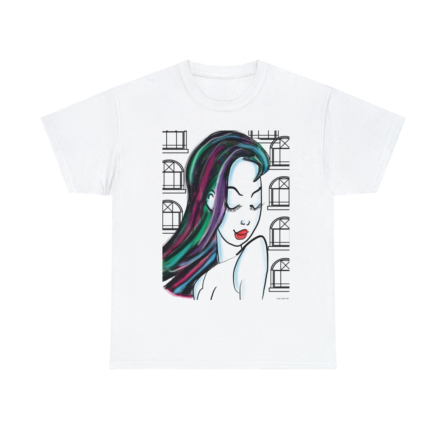 Confidence city girl cartoon art shirt