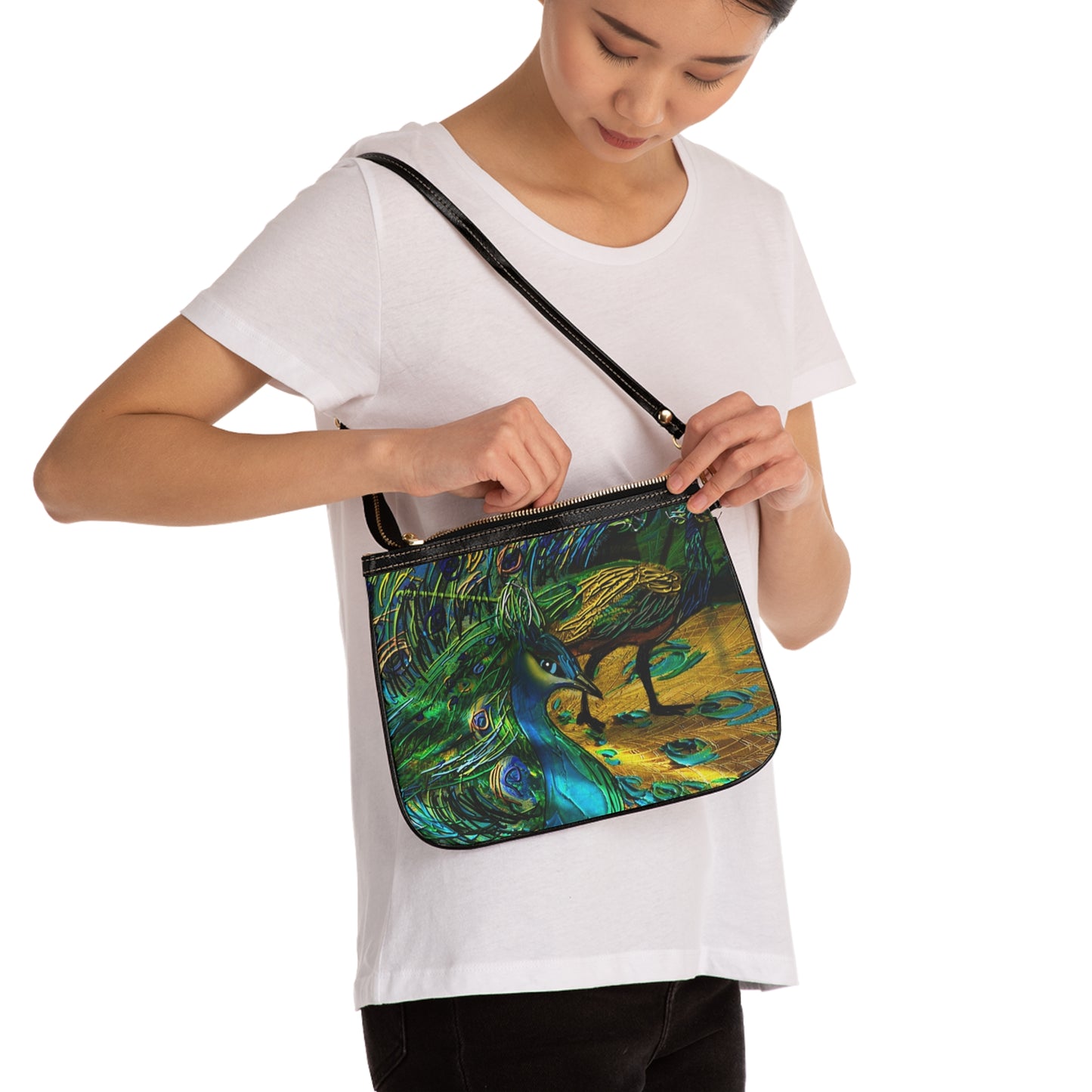 Peacock artwork Small Shoulder Bag