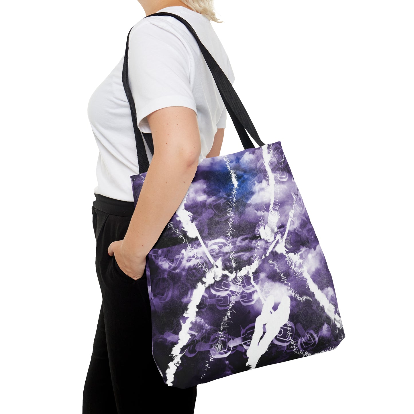 monochromatic storm abstract art Tote Bag