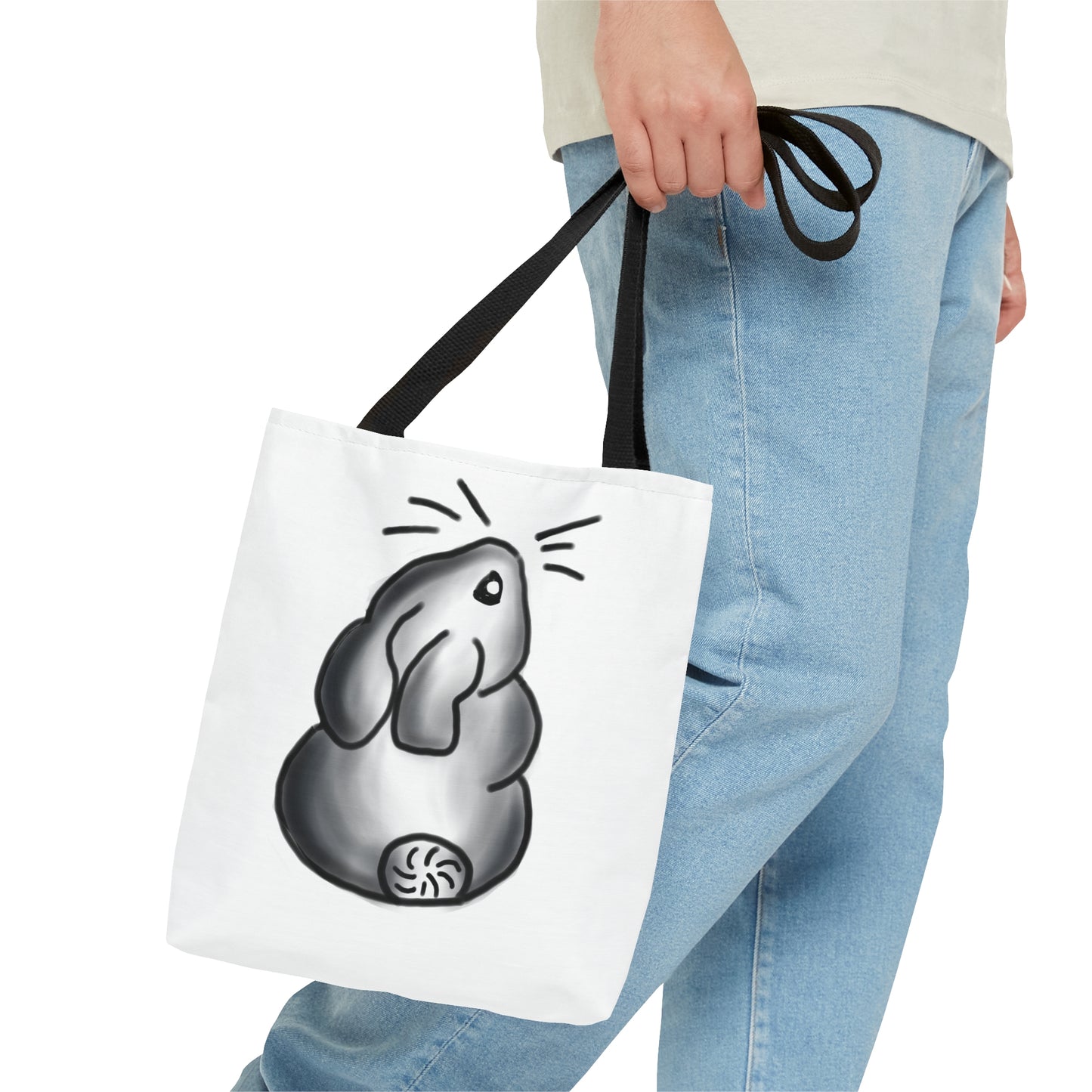 Black and grey bunny art Tote Bag