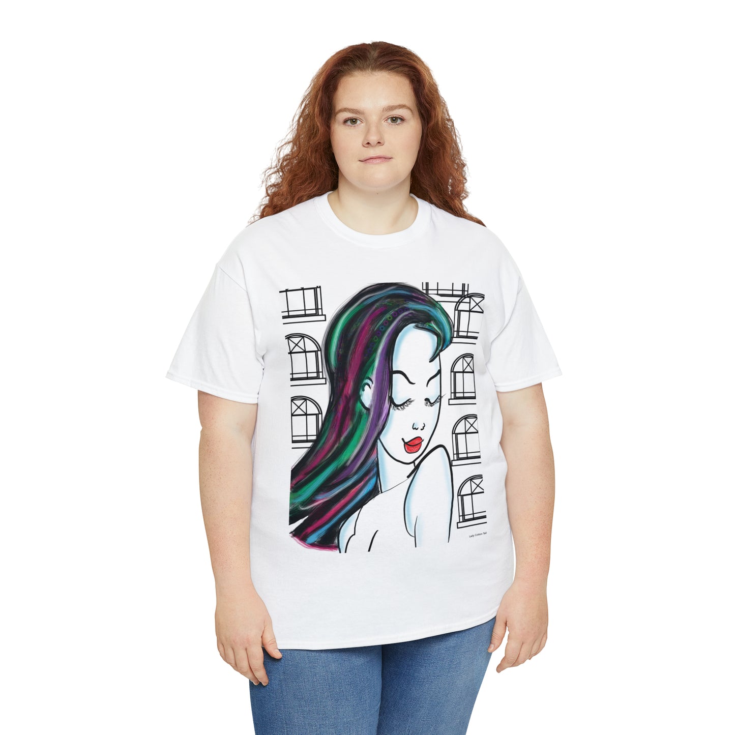 Confidence city girl cartoon art shirt