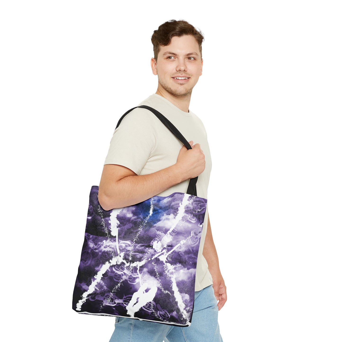 monochromatic storm abstract art Tote Bag