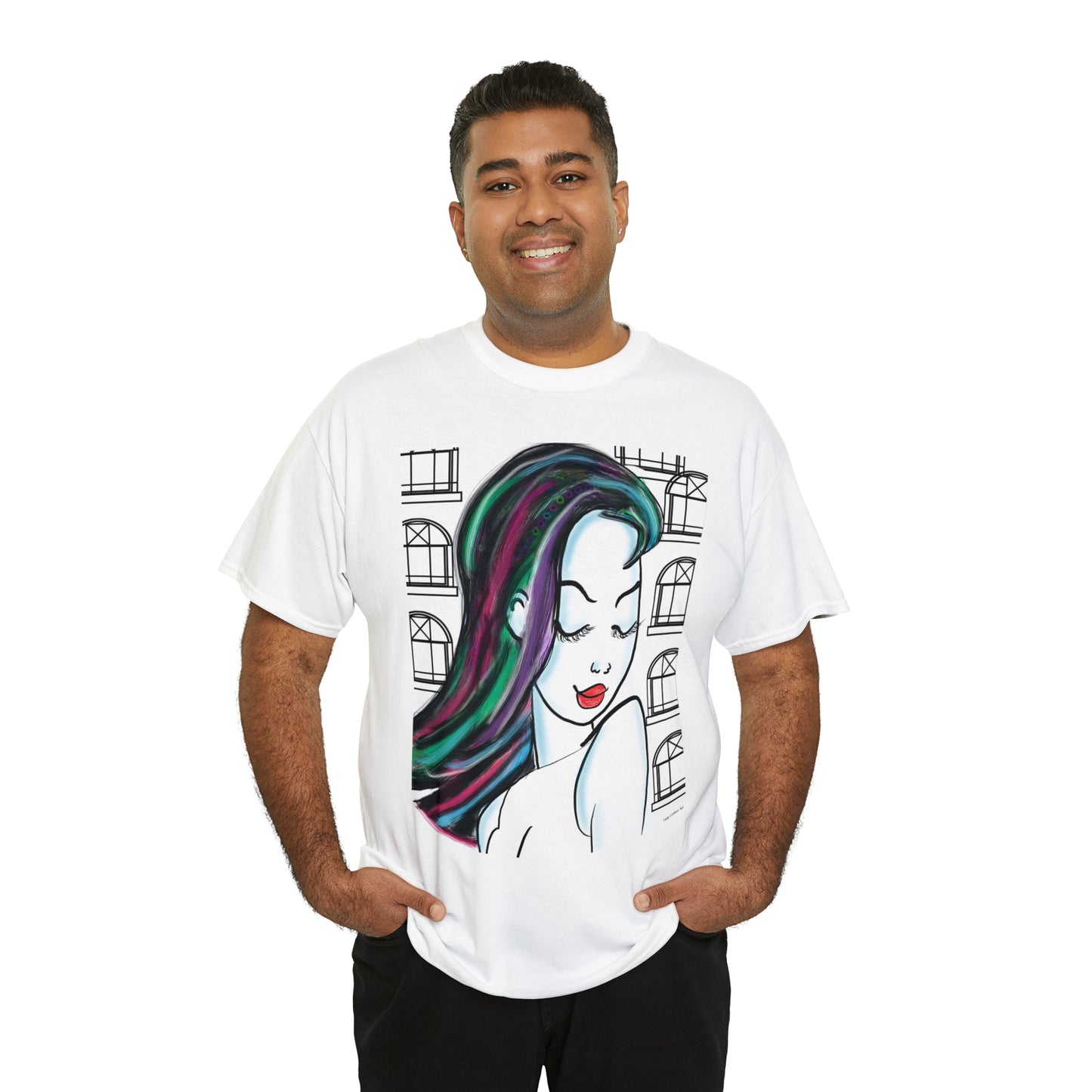 Confidence city girl cartoon art shirt