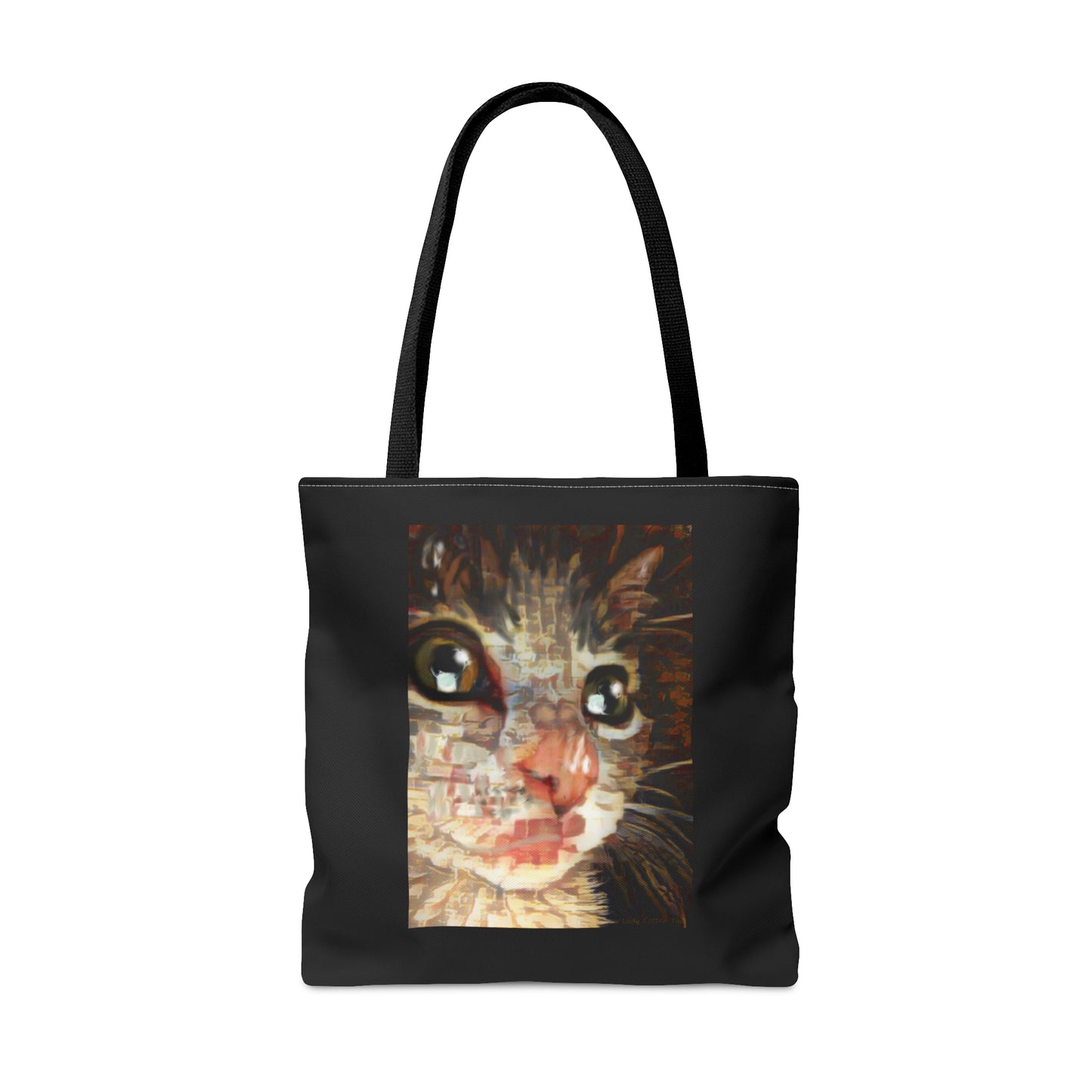 Impressionism cat art tote bag