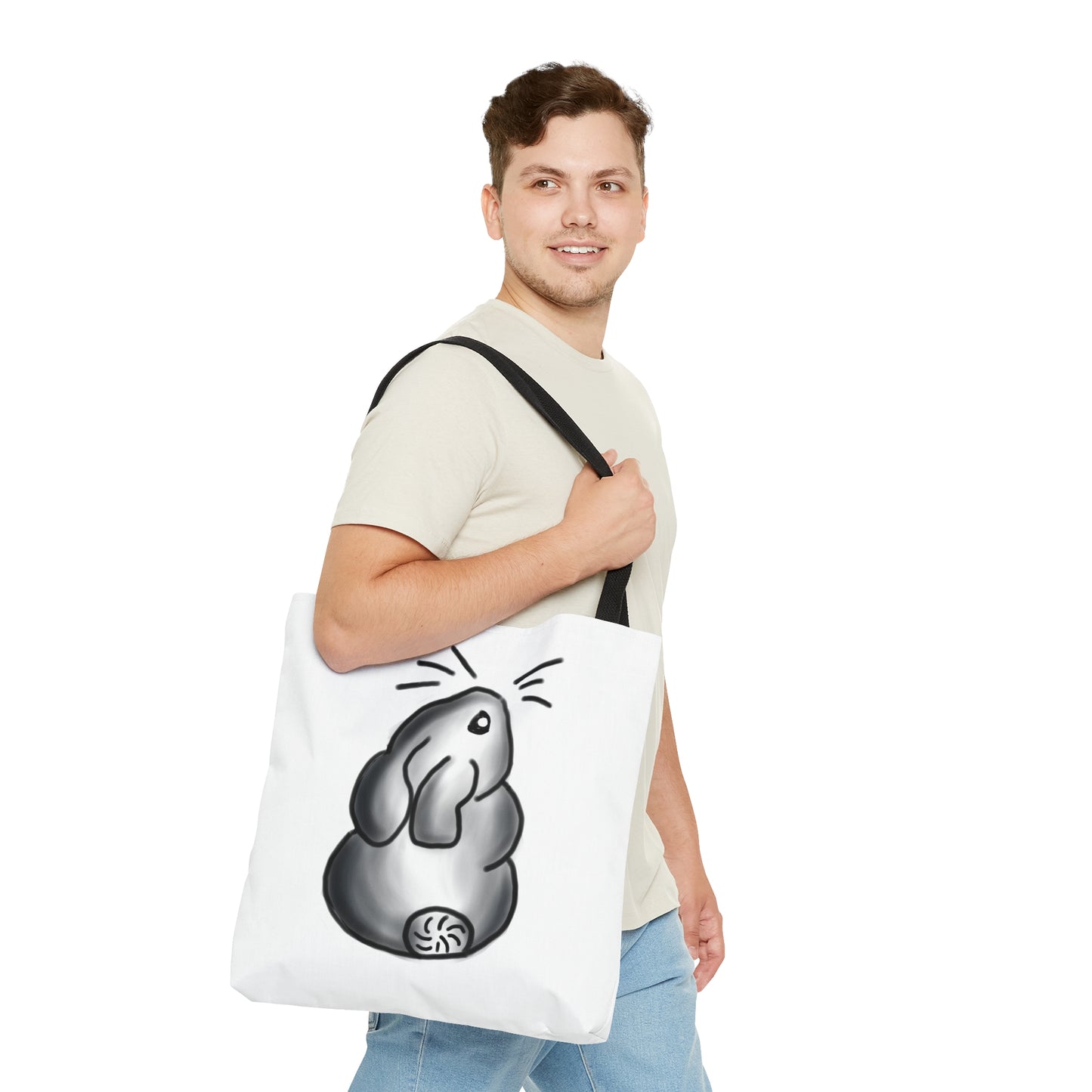 Black and grey bunny art Tote Bag