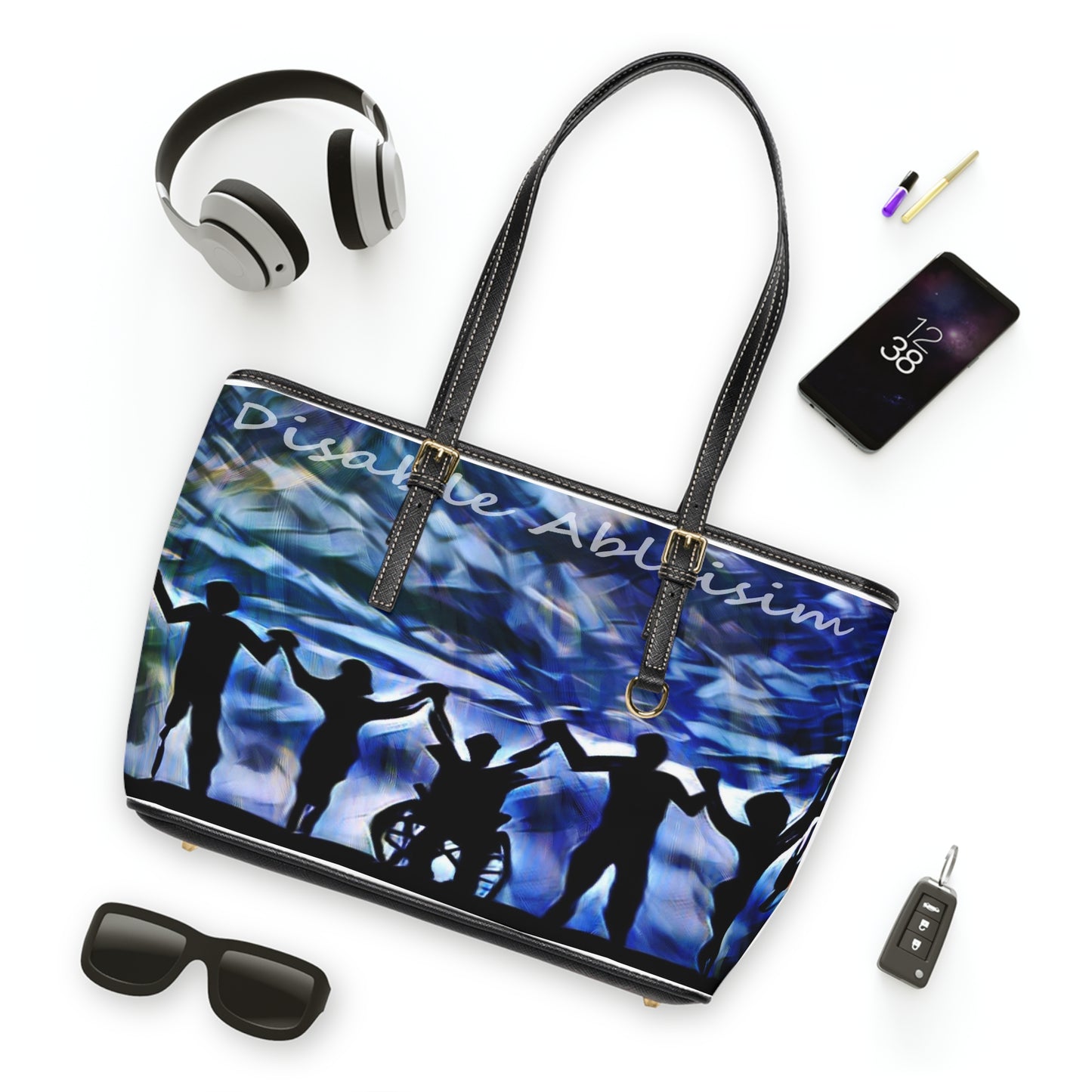 Disable Ableism PU Leather Shoulder Bag