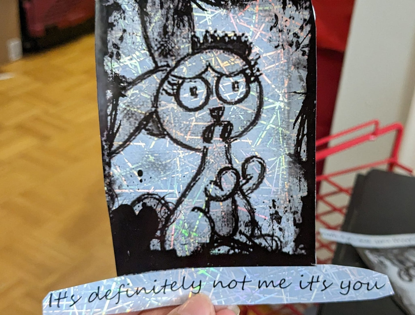 its you bunny holographic sticker 5x6