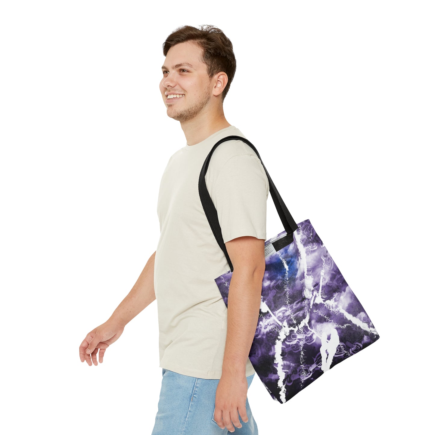 monochromatic storm abstract art Tote Bag