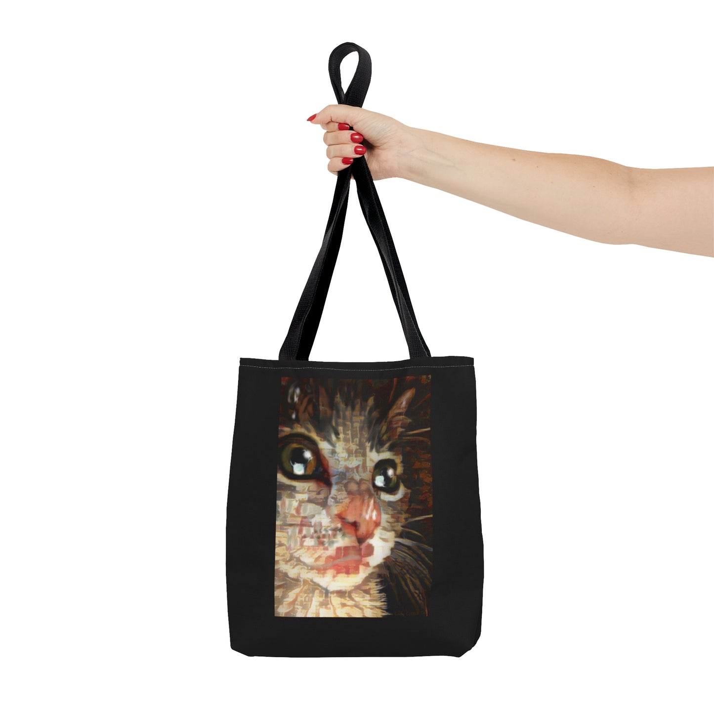 Impressionism cat art tote bag