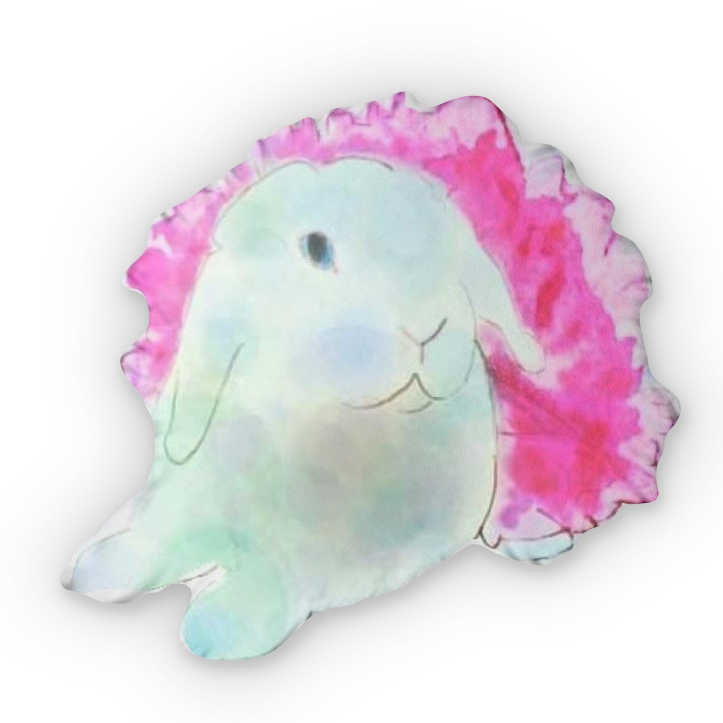 White bunny Holland lop pillow art