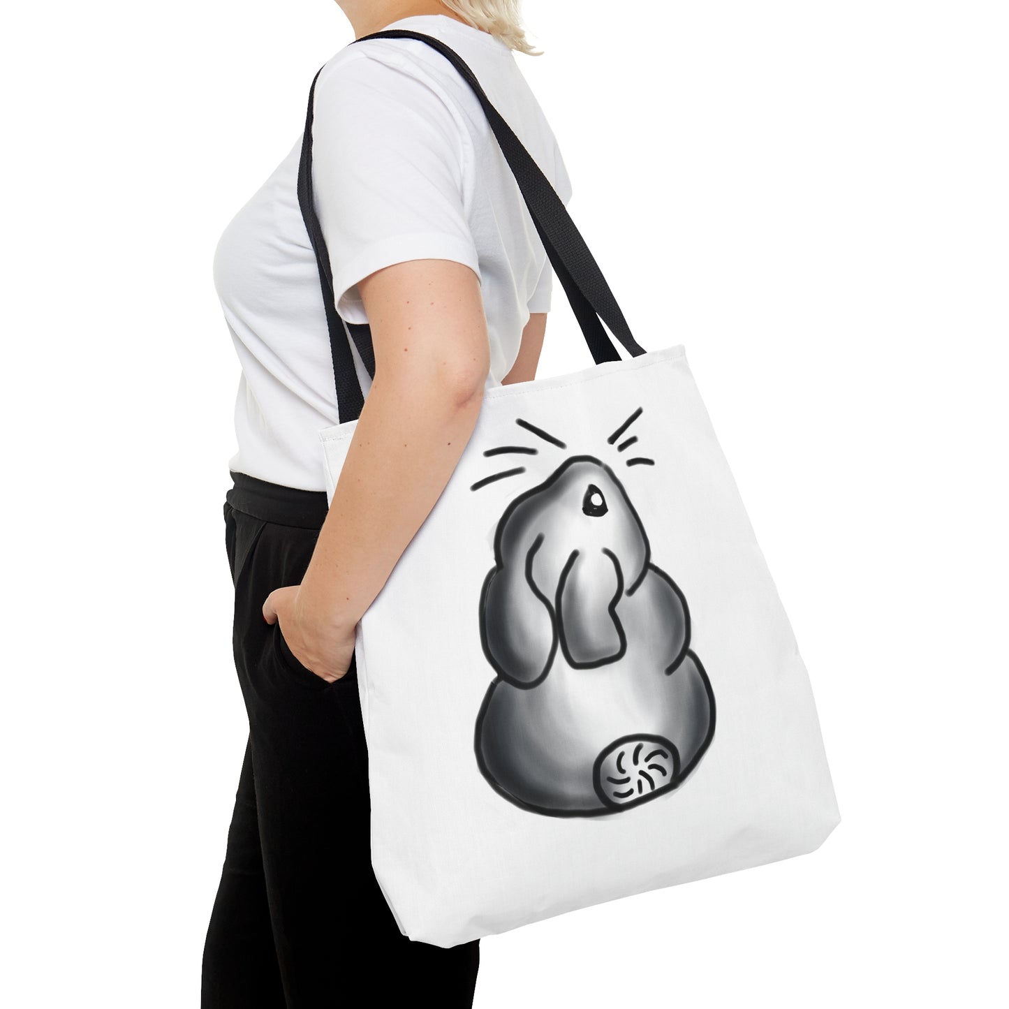 Black and grey bunny art Tote Bag