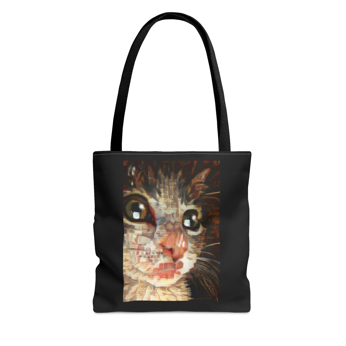Impressionism cat art tote bag