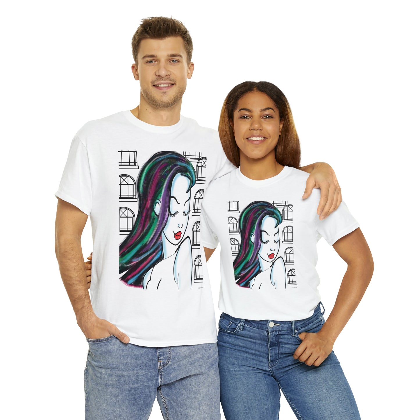 Confidence city girl cartoon art shirt