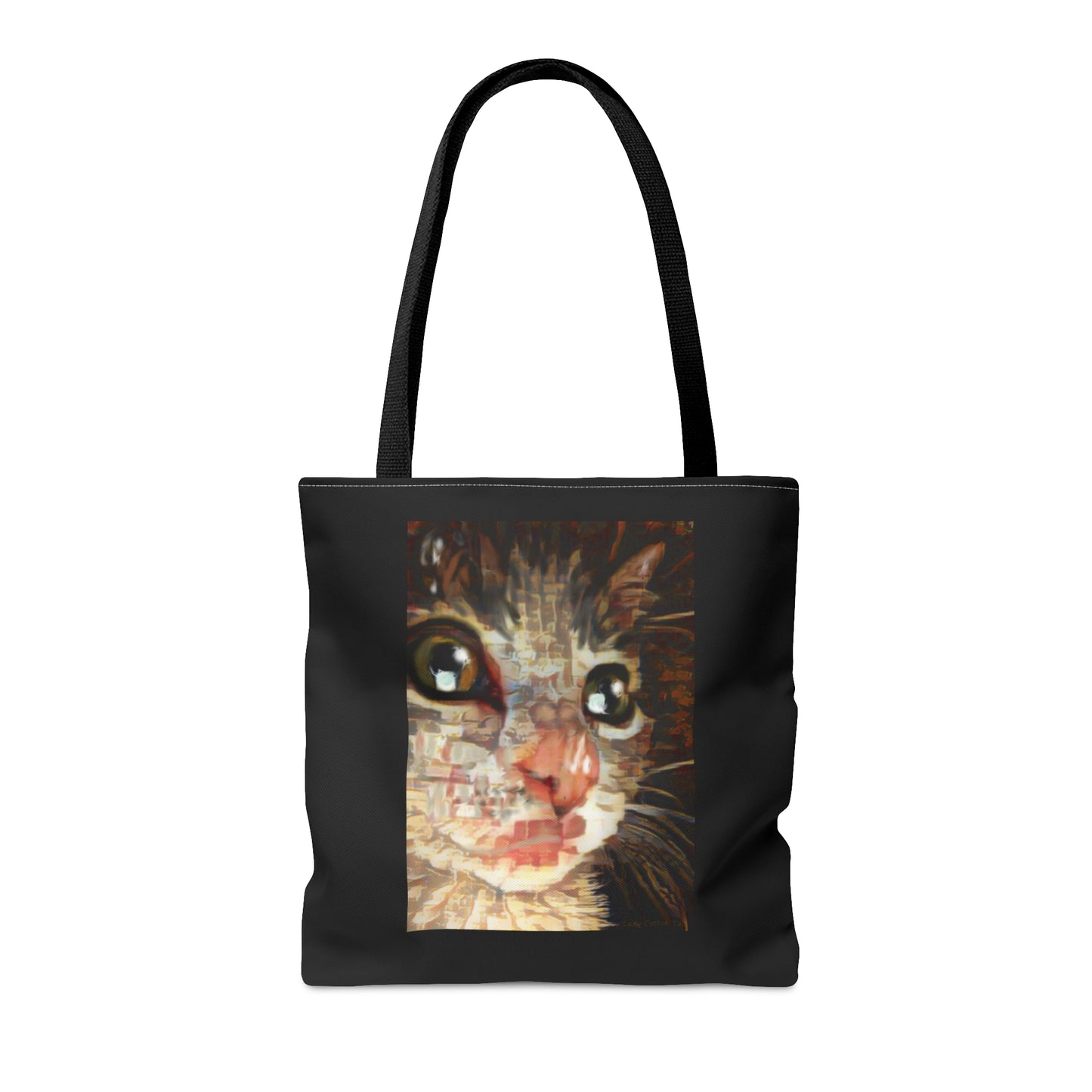 Impressionism cat art tote bag