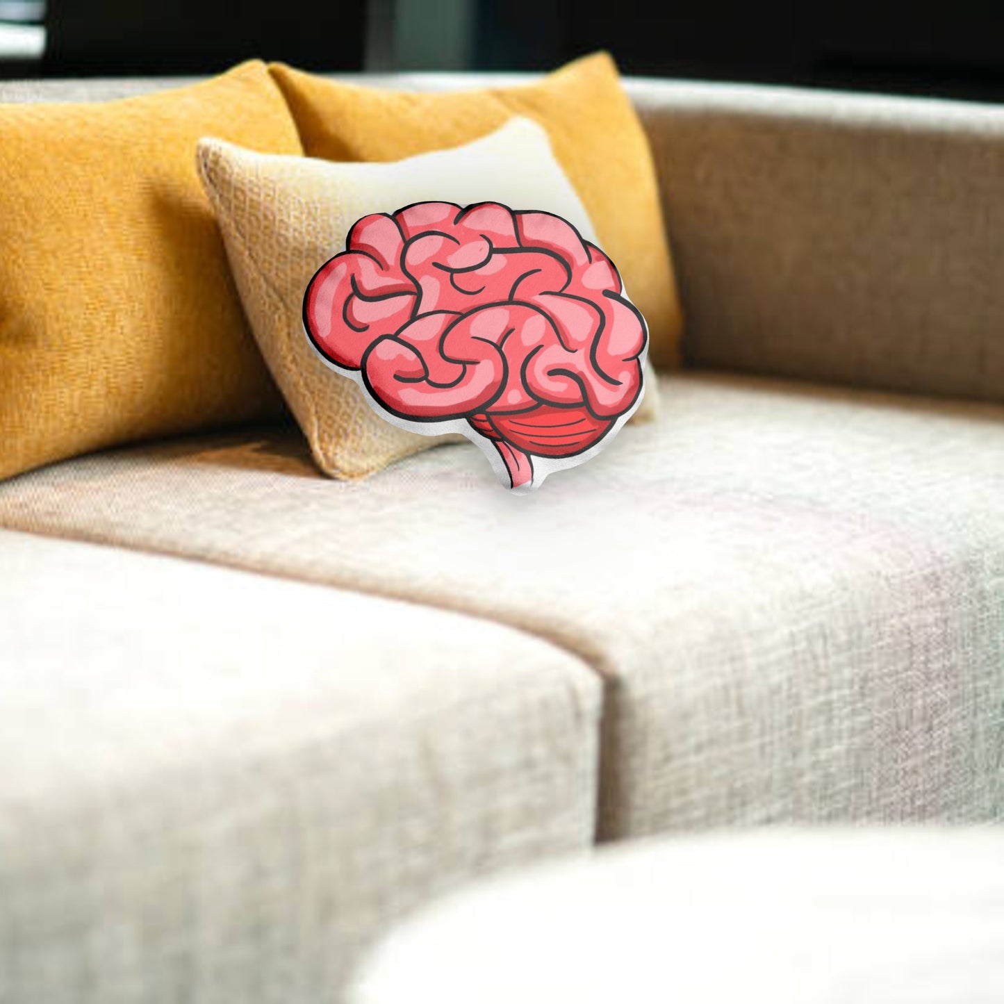 Brain custom shaped pillow