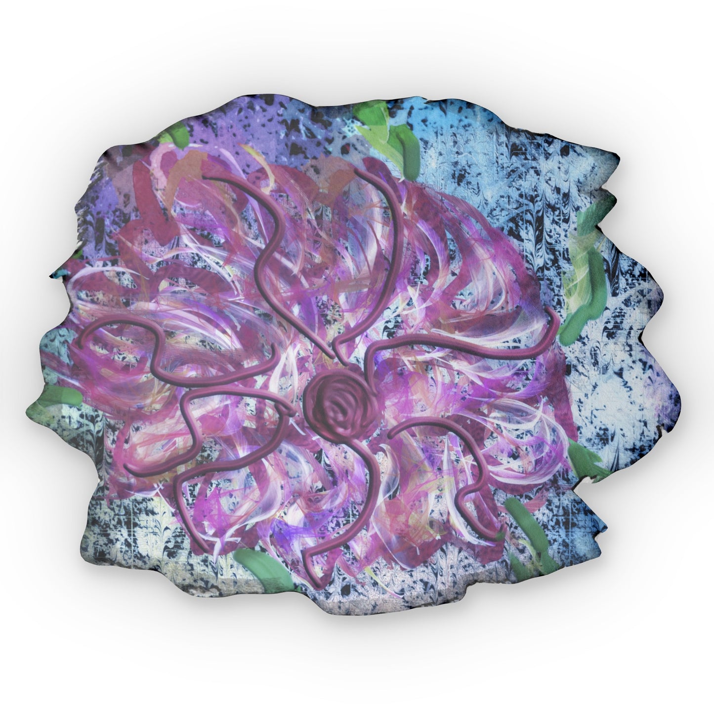 Pink stain glass flower pillow