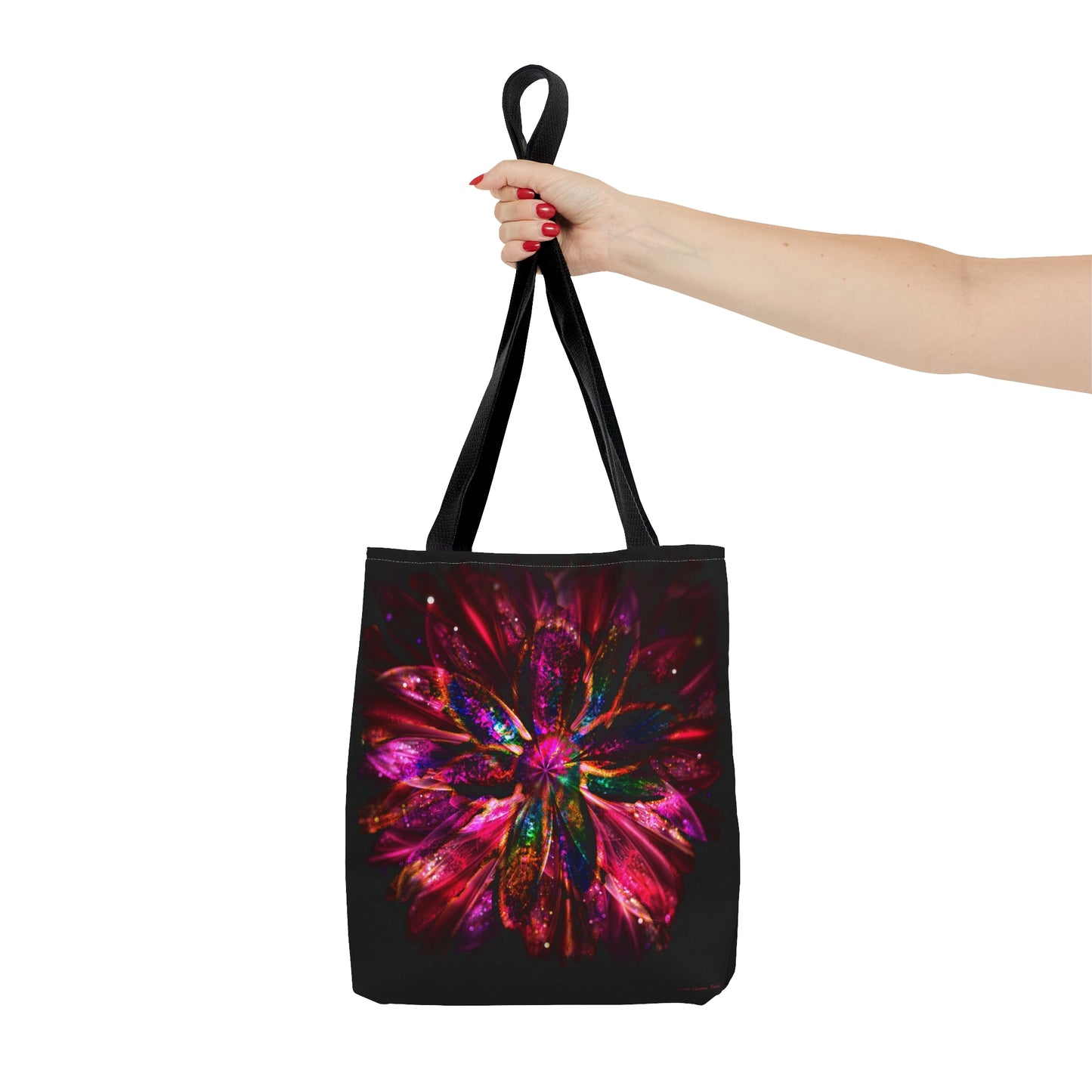 Whimsical neon pink flower art Tote Bag
