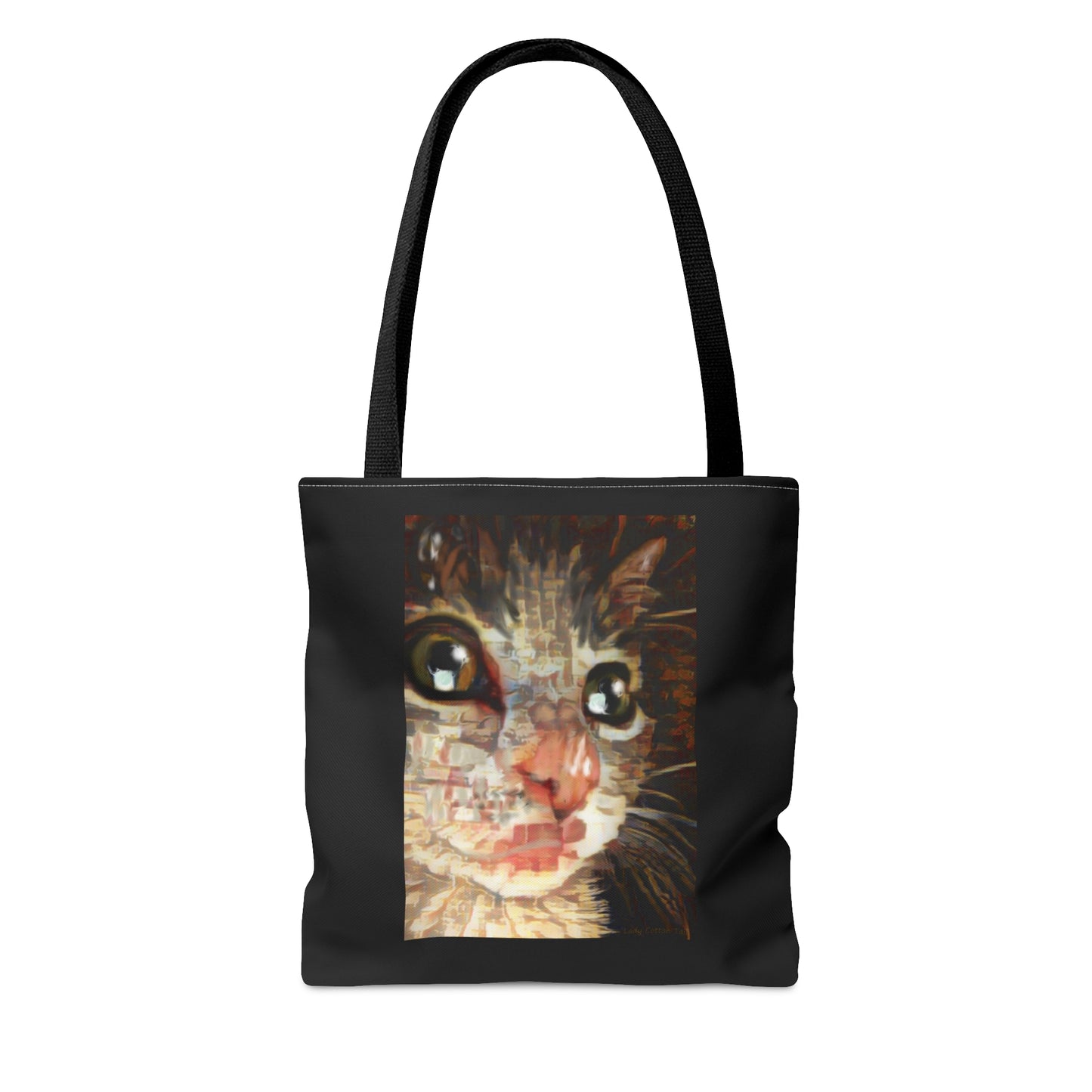 Impressionism cat art tote bag