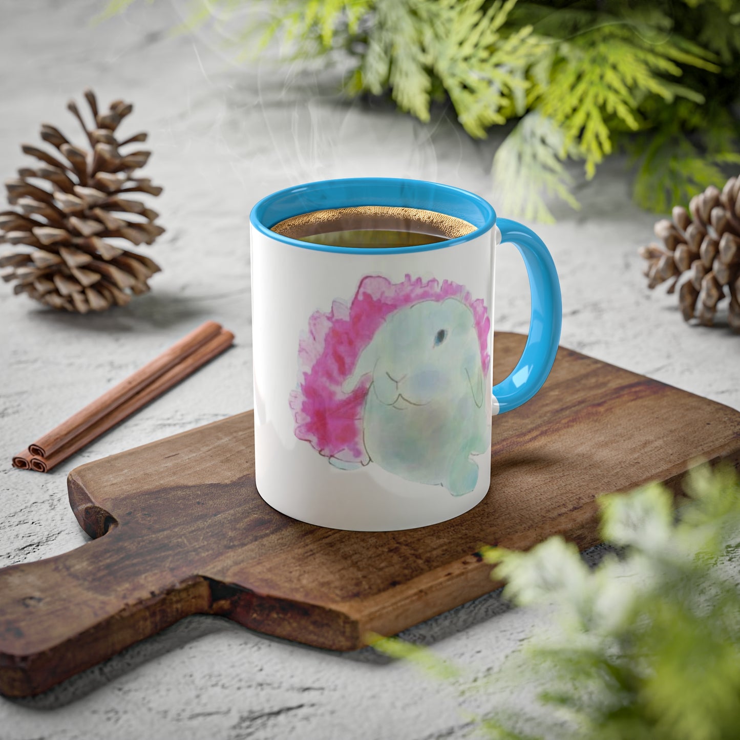 White ballerina bunny artwork Mugs, 11oz