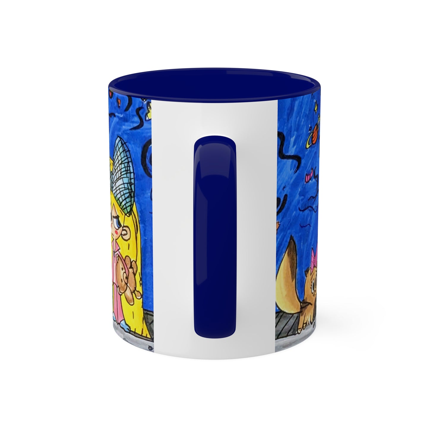 sleepy space girl art 11oz mug
