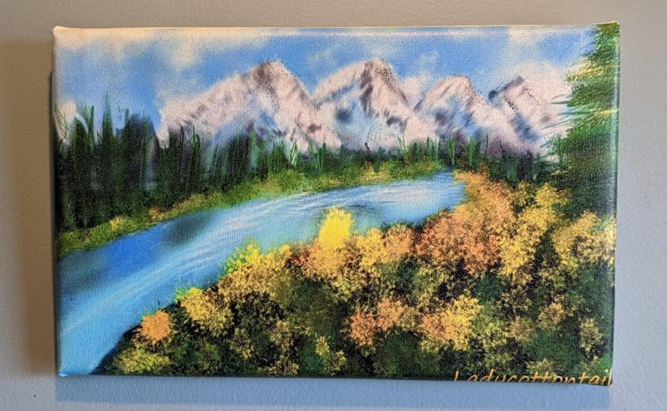 Original artwork mountain landscape canvas print 10x15