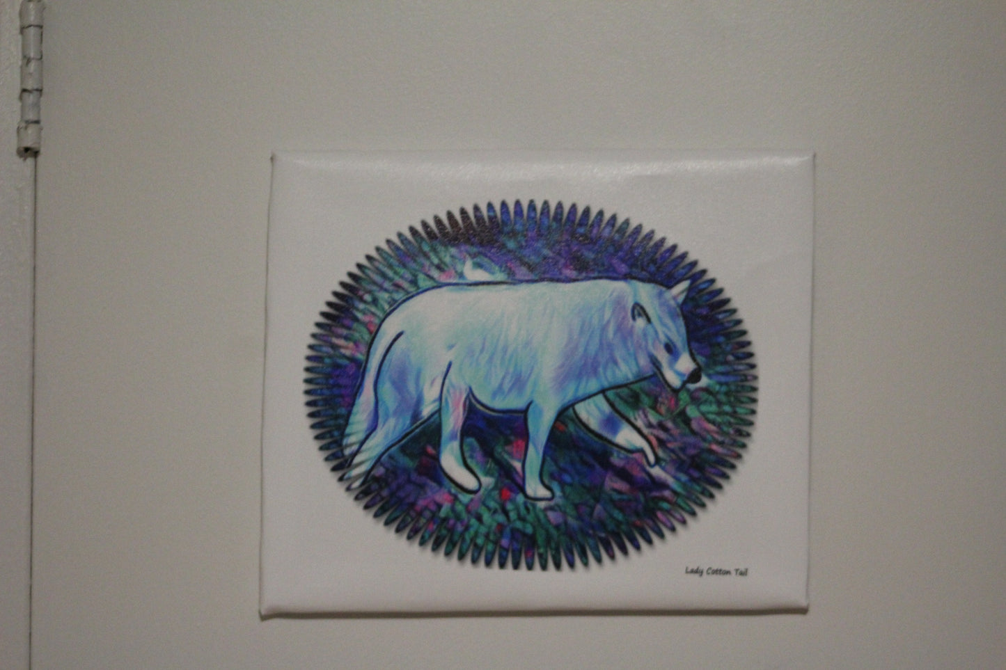 Artic wolf original impressionism art canvas print 11x13