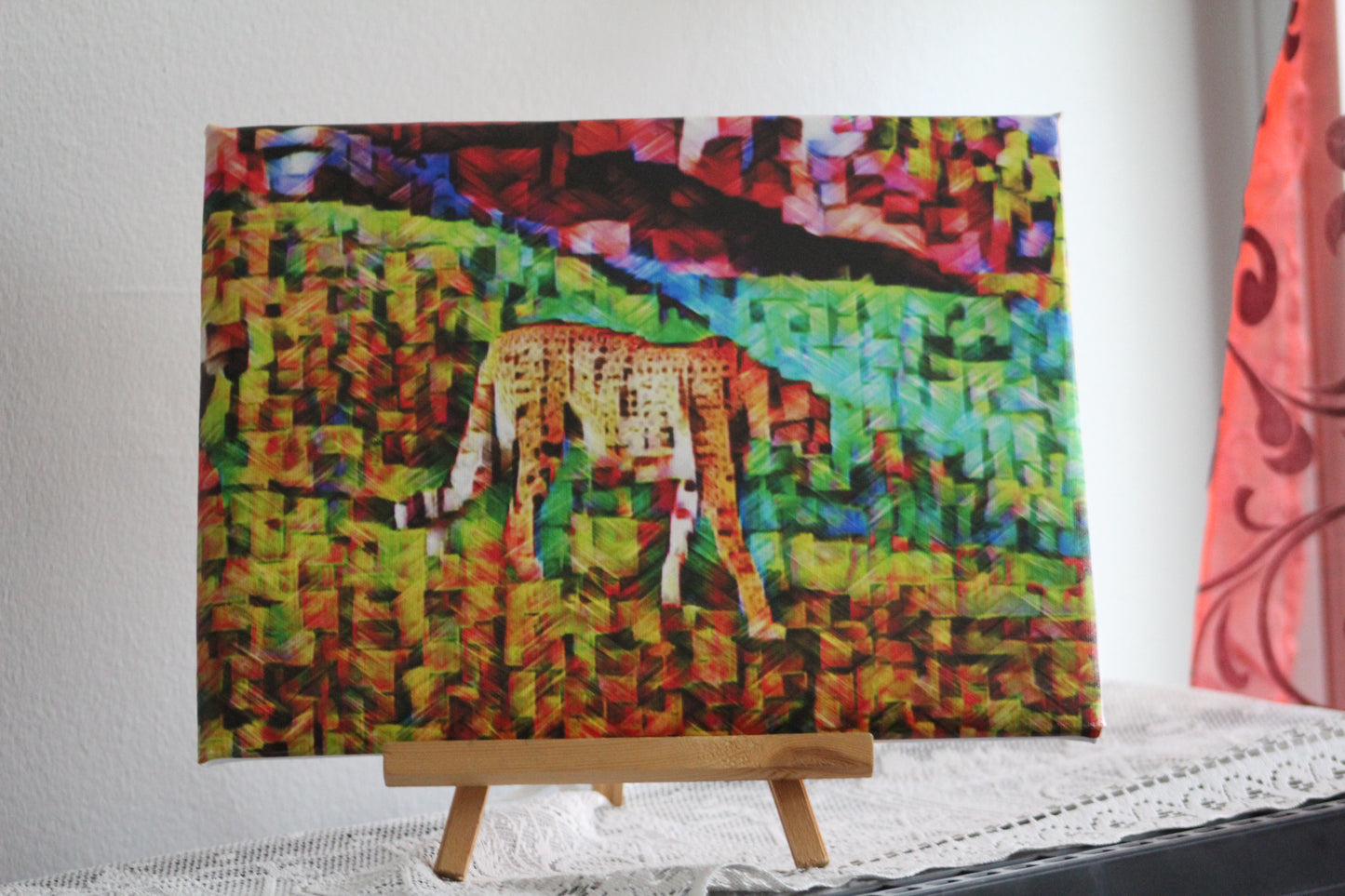 Cheetah original impressionism artwork canvas print 10x14