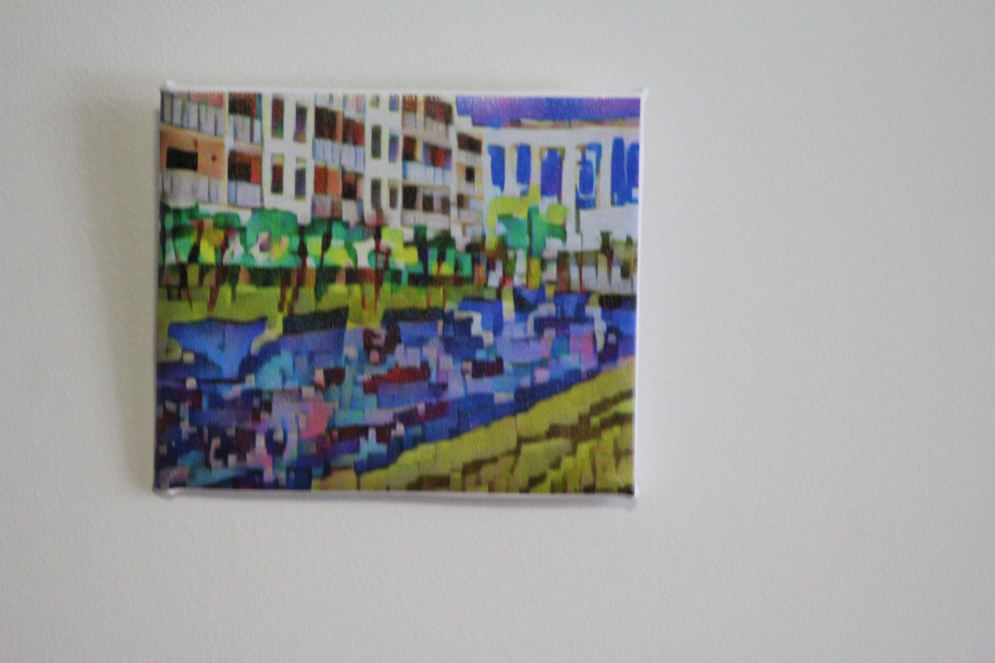Port Canaveral hotel impressionistic landscape canvas print 7x7