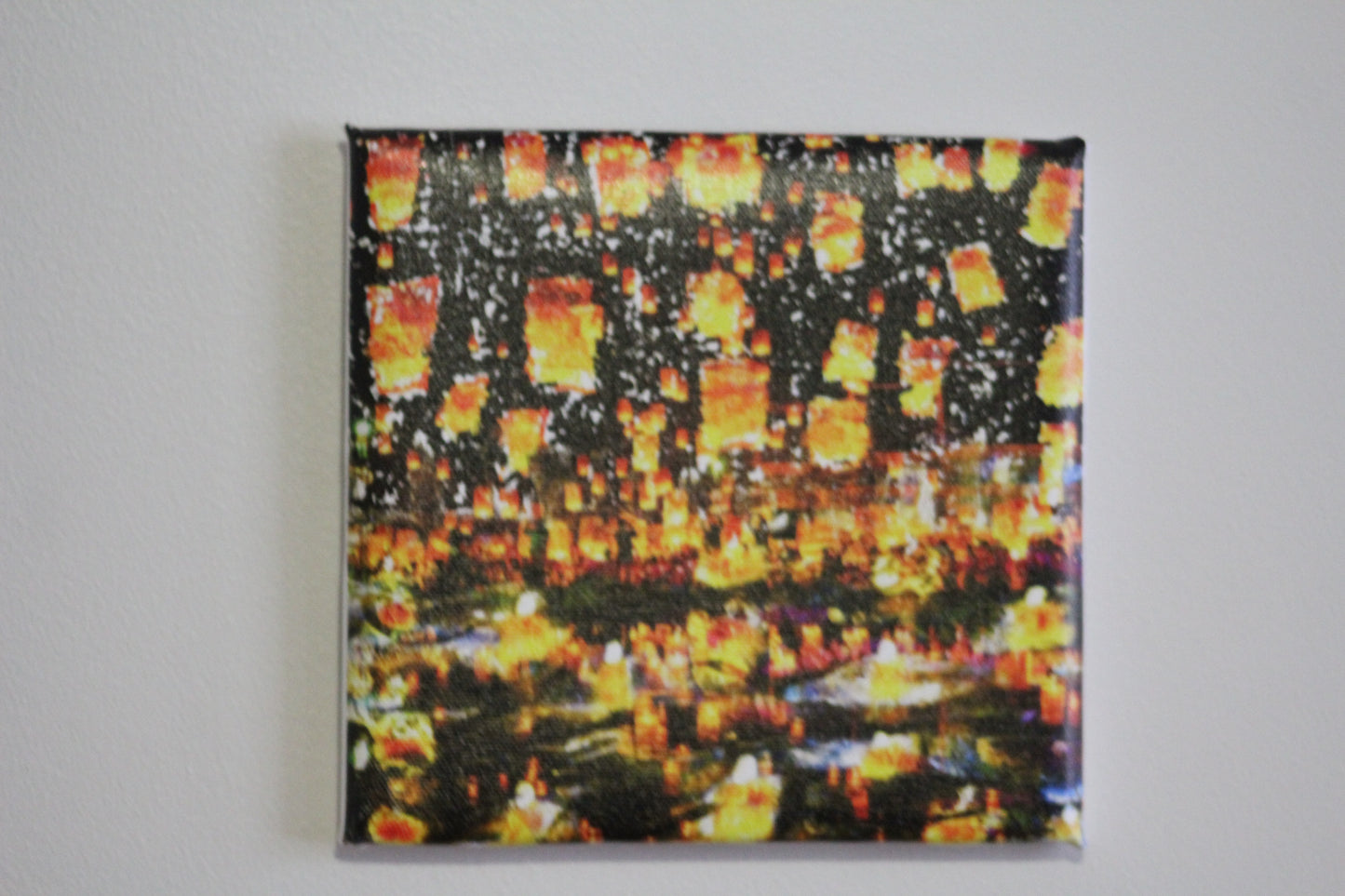 Chinese lantern festival original art canvas print 8x8