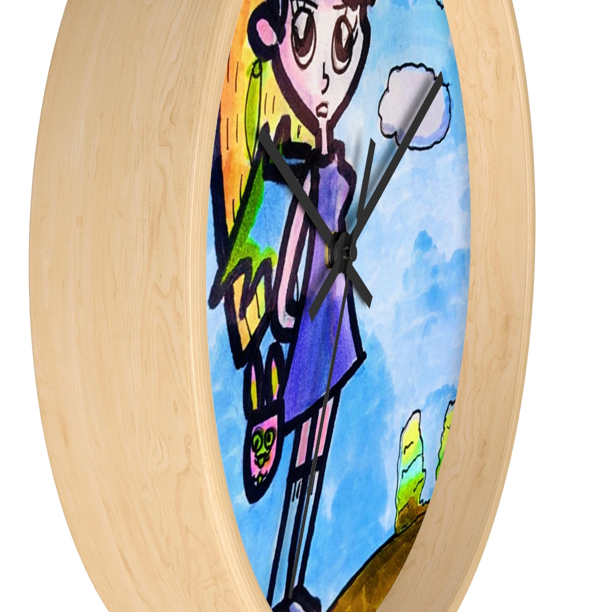 Cartoon girl bat Wall clock