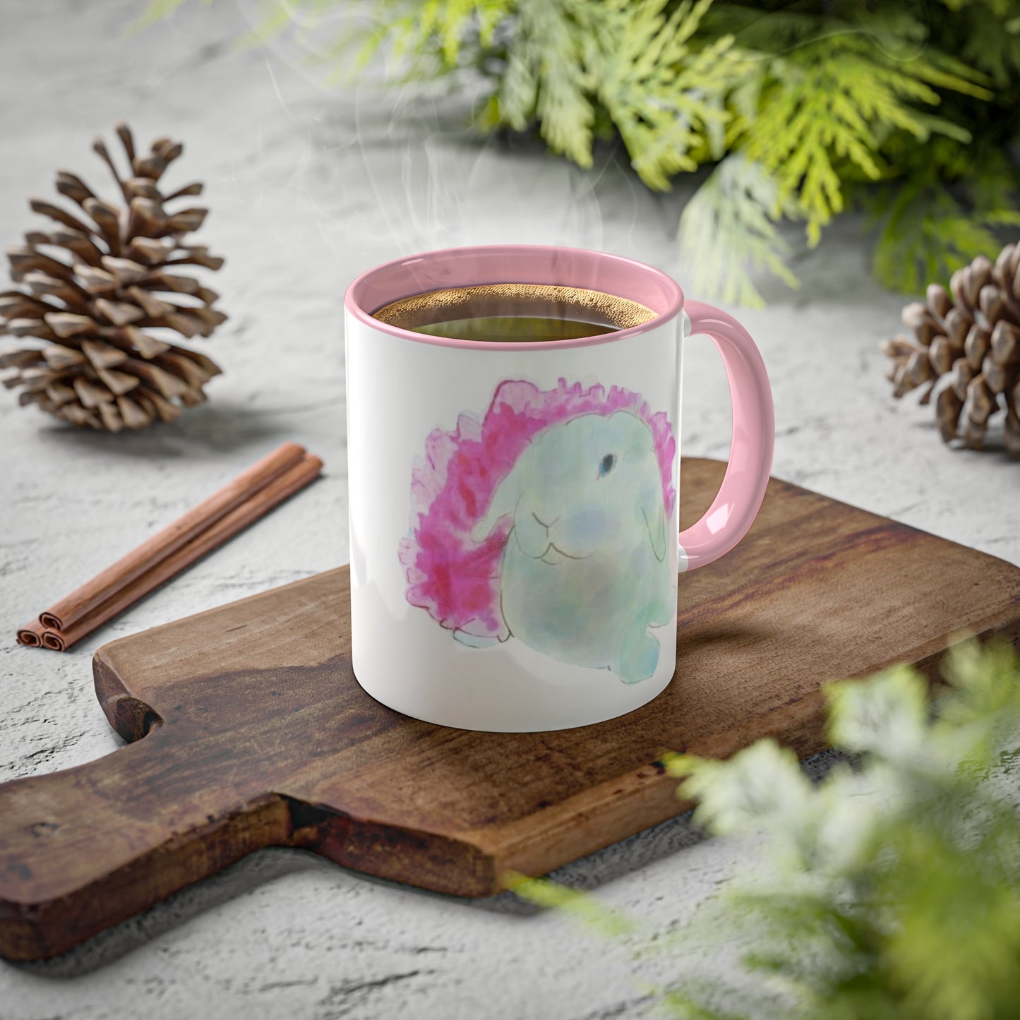 White ballerina bunny artwork Mugs, 11oz