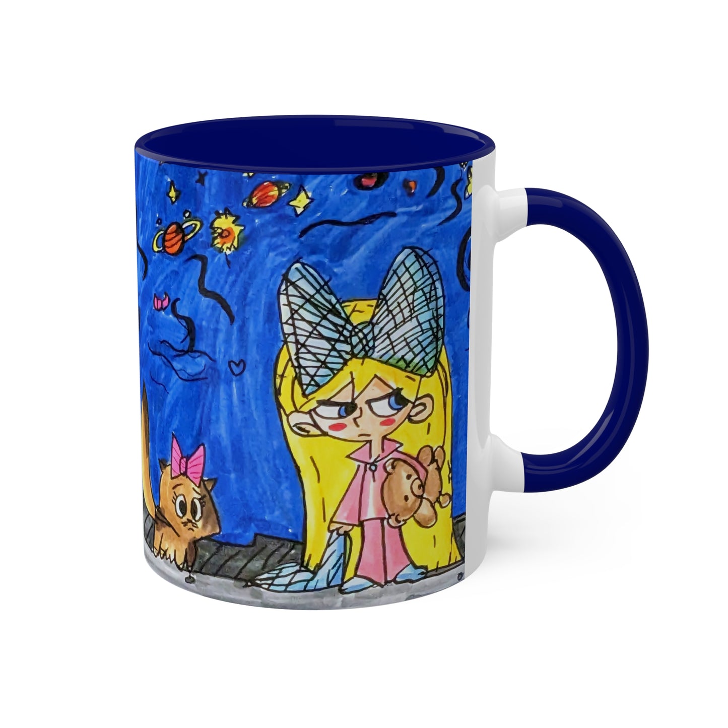 sleepy space girl art 11oz mug