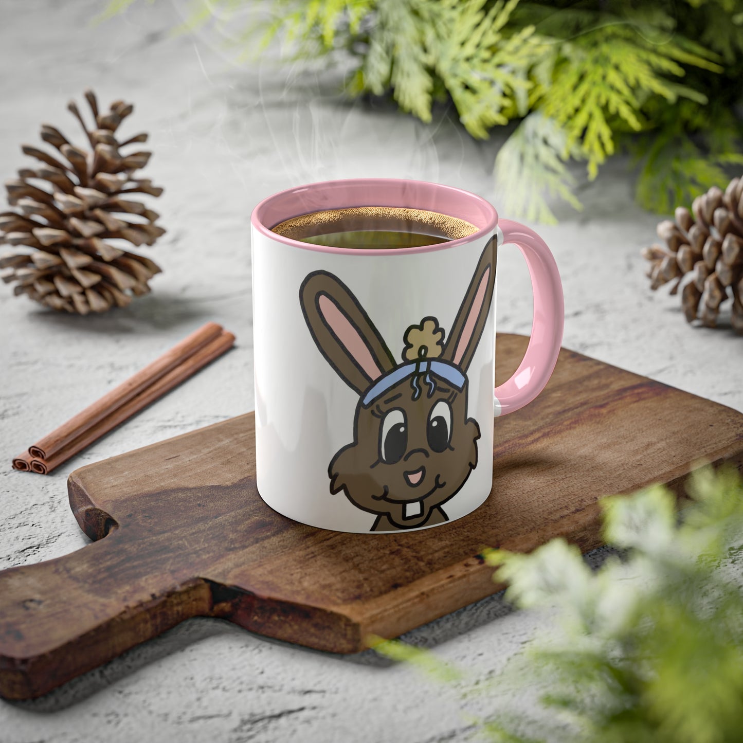 Cartoon brown bunny art Mugs, 11oz