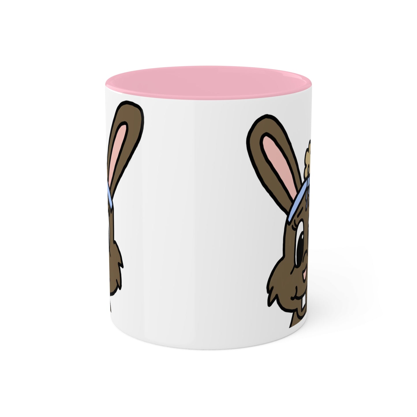 Cartoon brown bunny art Mugs, 11oz