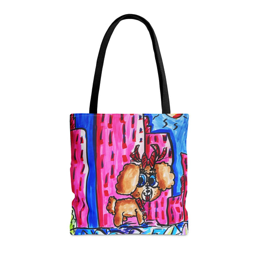 Fluffy dog art Tote Bag