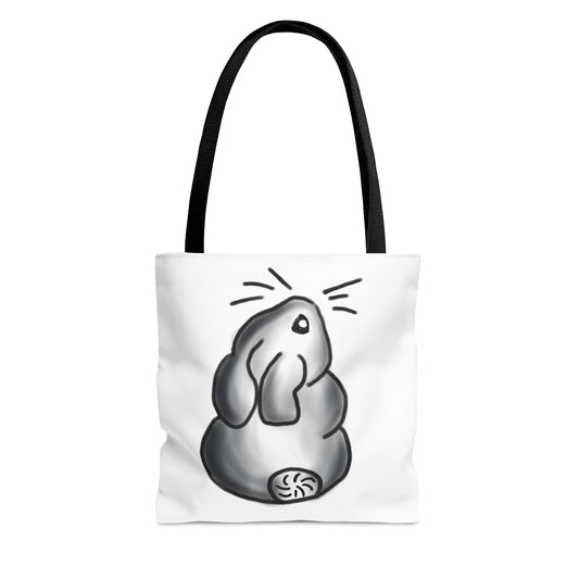 Black and grey bunny art Tote Bag