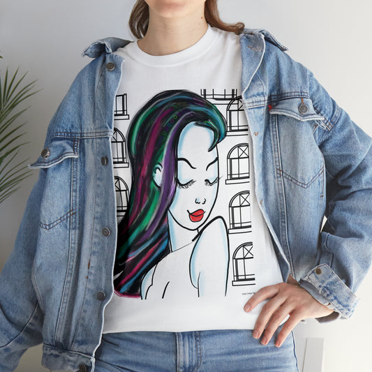 Confidence city girl cartoon art shirt