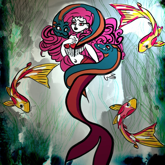 Dark waters Mermaid print