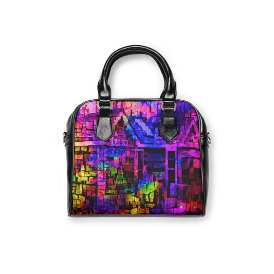 Bottle house art Shoulder Handbag