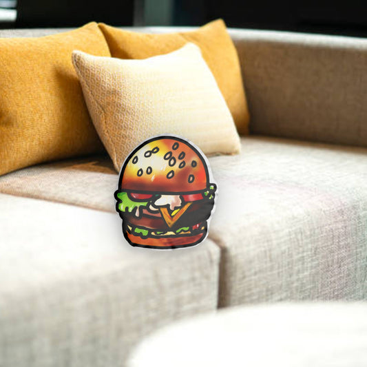 Cartoon burger custom shaped pillow