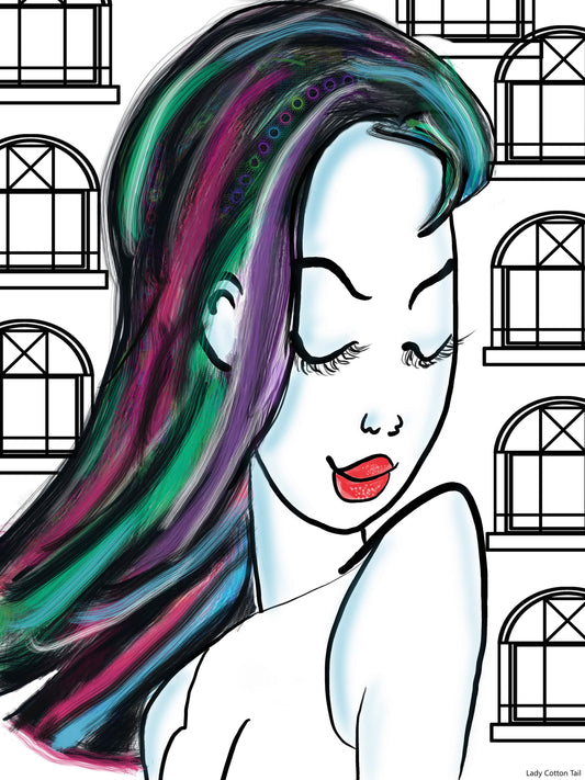 Confident cartoon women gloss prints