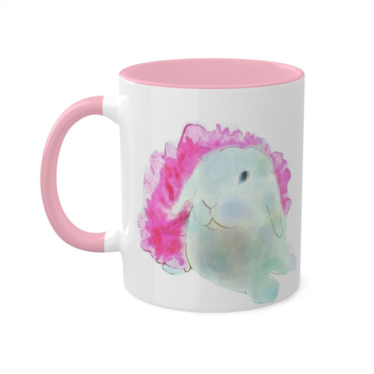 White ballerina bunny artwork Mugs, 11oz