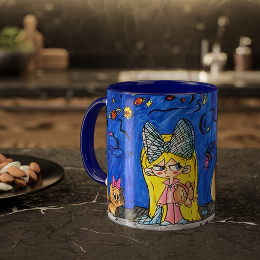 sleepy space girl art 11oz mug